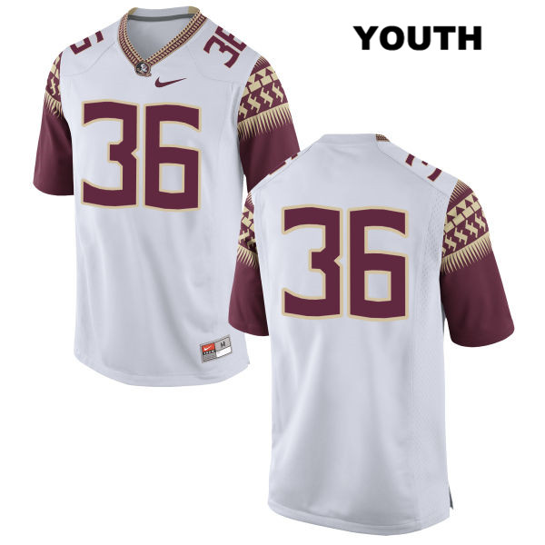 Youth NCAA Nike Florida State Seminoles #36 Brandon Barrett College No Name White Stitched Authentic Football Jersey DOL0269UQ